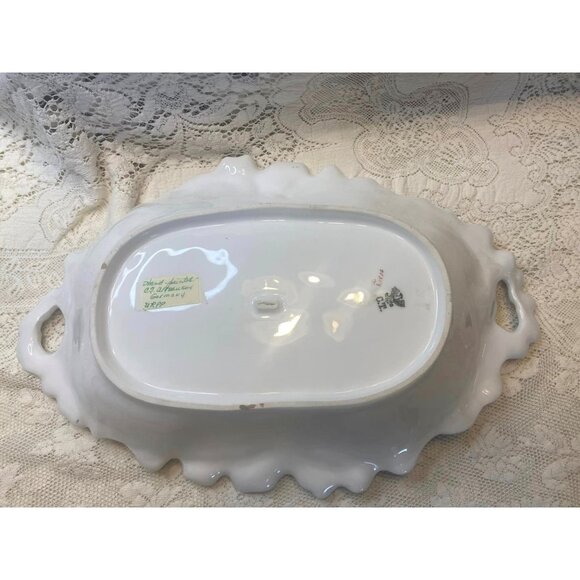 Carl Tielsch Altwasser Germany Bowl Porcelain Scallops Large Antique Handled Ruf - Picture 10 of 15